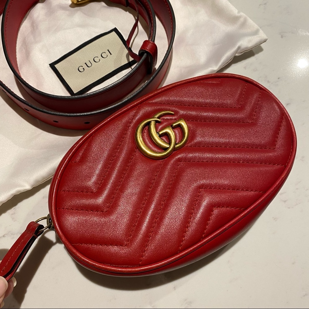 Gucci Marmont mini belt bag fannypack, red